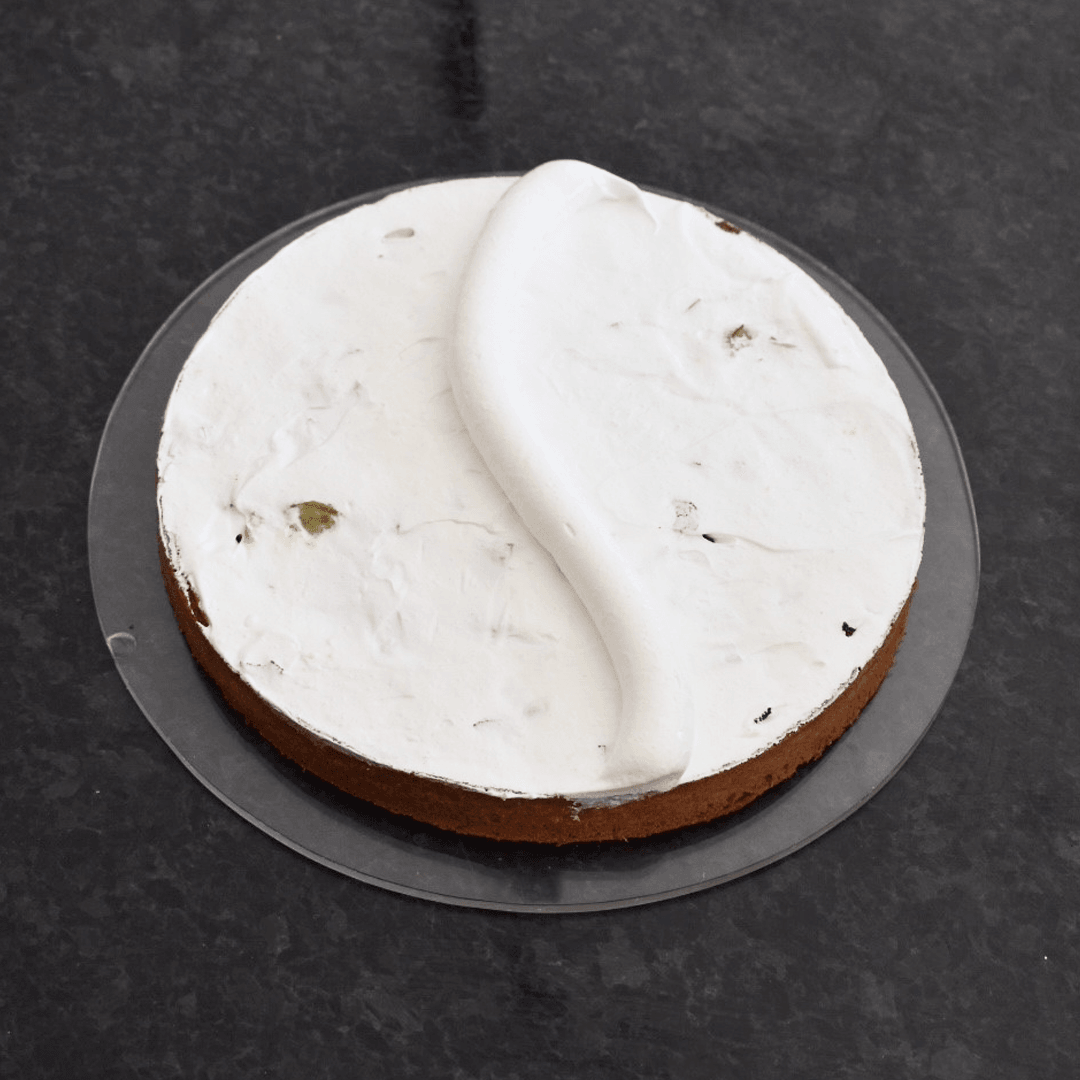 tarte à la rhubarbe meringue étape intermédiaire